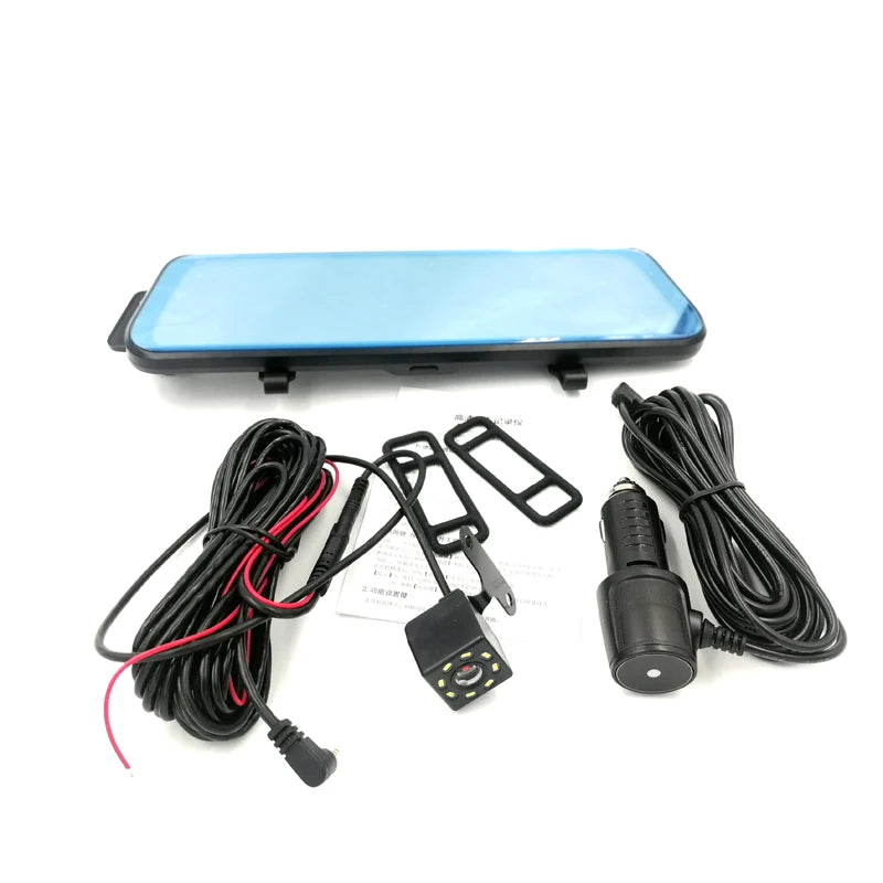 Zimtop H18 10" Dual Lens Dash Cam 1080P Rearview Mirror Camera