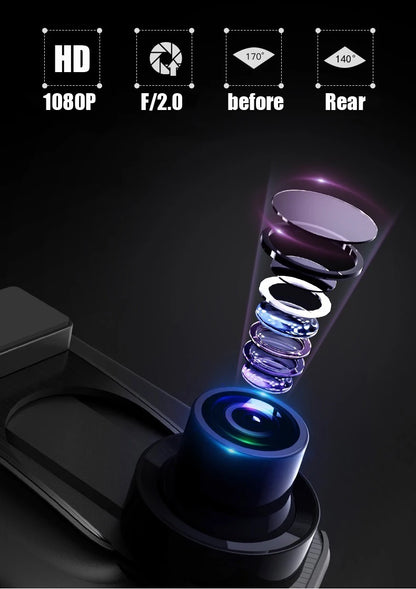 Zimtop H18 10" Dual Lens Dash Cam 1080P Rearview Mirror Camera