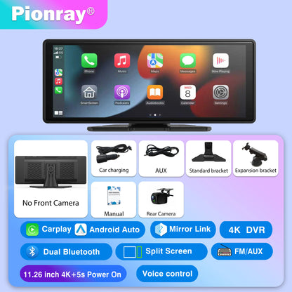 Pionray 10.26" Portable Car Stereo Wireless CarPlay & Android Auto