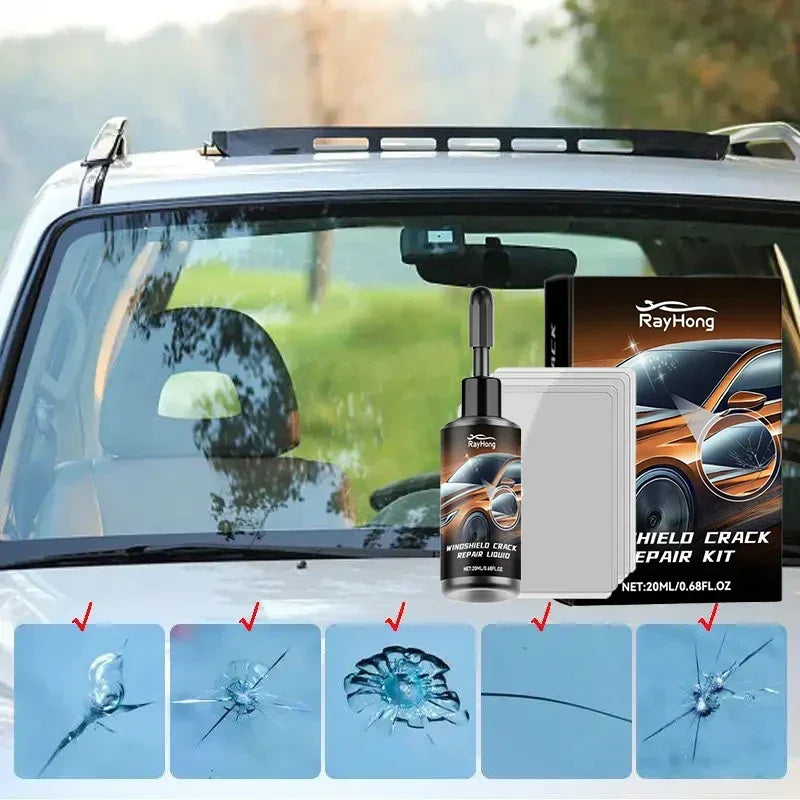 Windshield Crack & Chip Repair Kit – Clear Glass Repair Resin