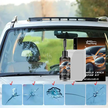 Windshield Crack & Chip Repair Kit – Clear Glass Repair Resin