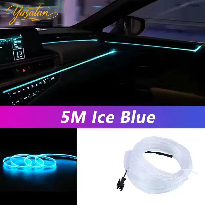 5M LED Car Interior Light Strip – USB RGB Ambient Neon Lighting