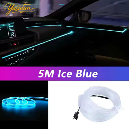 5M LED Car Interior Light Strip – USB RGB Ambient Neon Lighting
