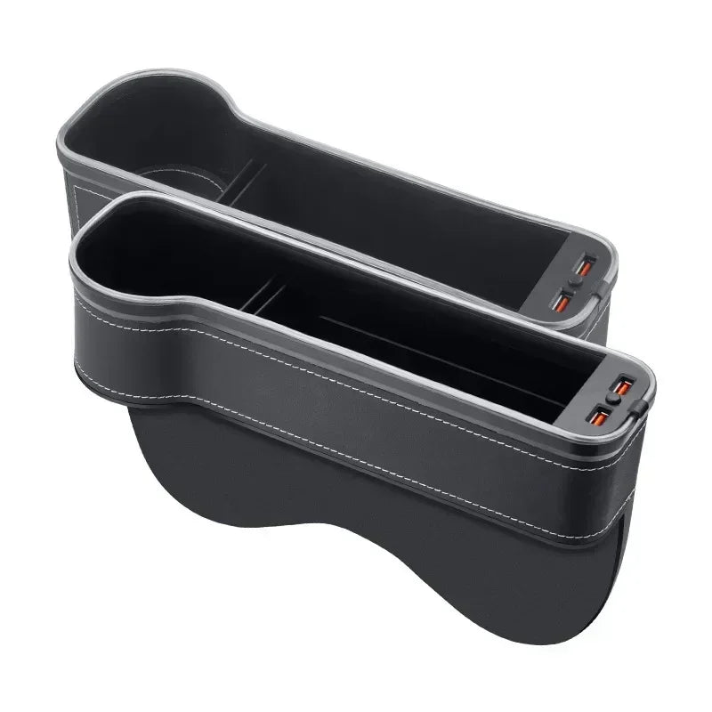RGB Car Seat Gap Organizer with Fast Charging & 7-Color LED Lights