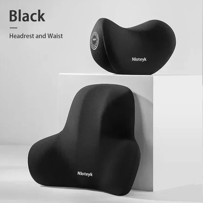 Memory Foam Car Neck Pillow & Lumbar Support Cushion – Headrest Backrest