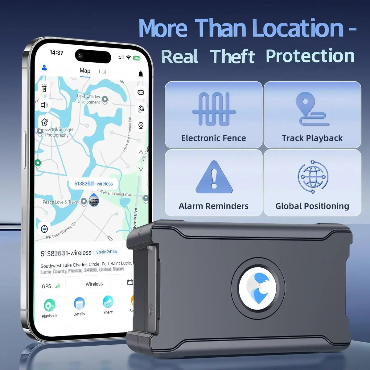 Portable GPS Vehicle Tracker with 6000mAh Battery & Magnetic Mount