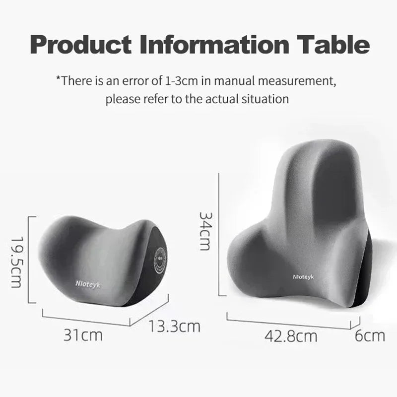 Memory Foam Car Neck Pillow & Lumbar Support Cushion – Headrest Backrest