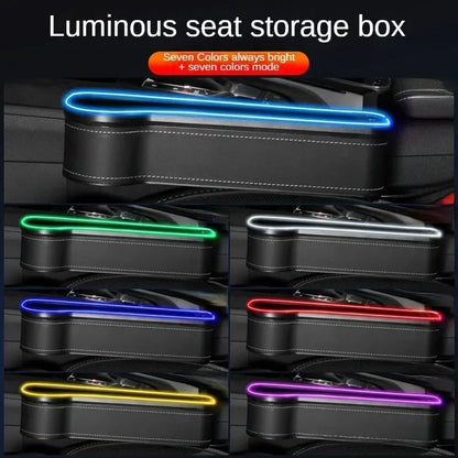 RGB Car Seat Gap Organizer with Fast Charging & 7-Color LED Lights