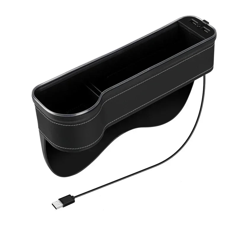 RGB Car Seat Gap Organizer with Fast Charging & 7-Color LED Lights