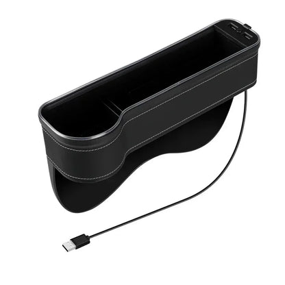 RGB Car Seat Gap Organizer with Fast Charging & 7-Color LED Lights