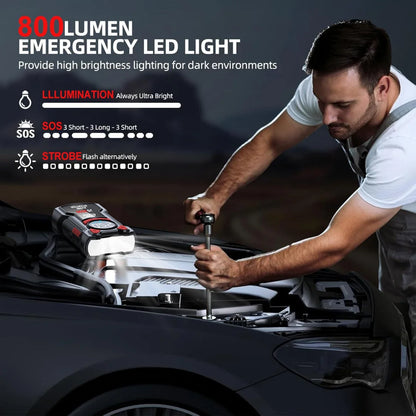 5-in-1 Car Jump Starter 5000A with Air Compressor & Power Bank