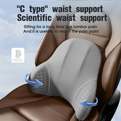 Memory Foam Car Neck Pillow & Lumbar Support Cushion – Headrest Backrest