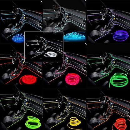 5M LED Car Interior Light Strip – USB RGB Ambient Neon Lighting