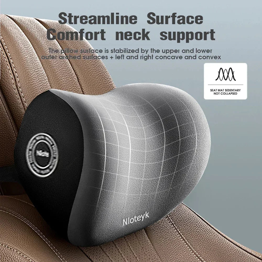 Memory Foam Car Neck Pillow & Lumbar Support Cushion – Headrest Backrest