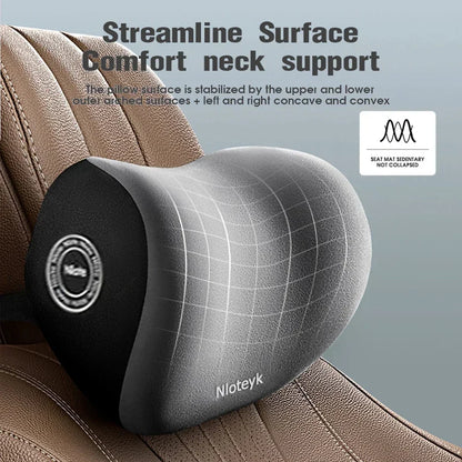 Memory Foam Car Neck Pillow & Lumbar Support Cushion – Headrest Backrest