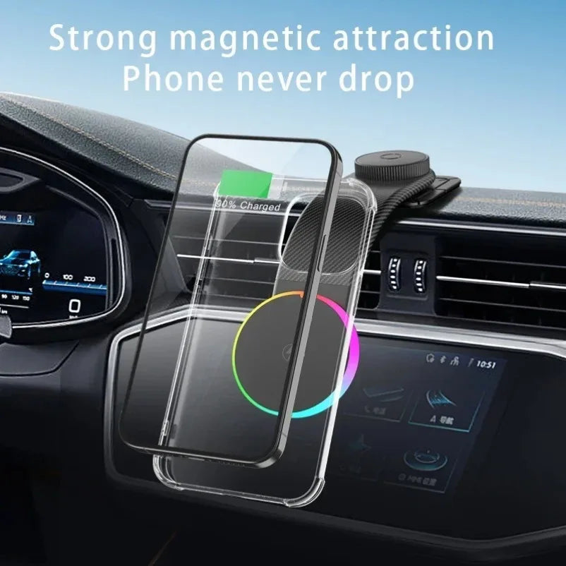 VIKEFON 15W Magnetic Wireless Car Charger Mount