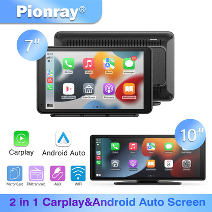 Pionray 10.26" Portable Car Stereo Wireless CarPlay & Android Auto