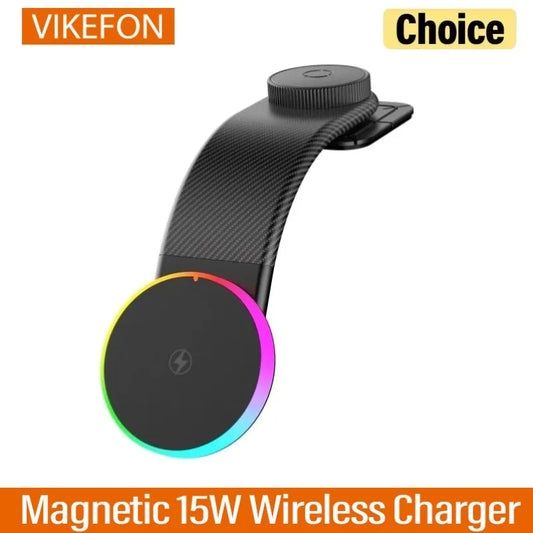 VIKEFON 15W Magnetic Wireless Car Charger Mount