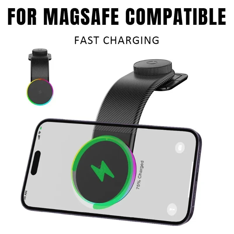 VIKEFON 15W Magnetic Wireless Car Charger Mount