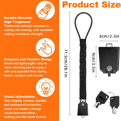 Heavy-Duty Car Steering Wheel Anti-Theft Lock – High-Visibility Security