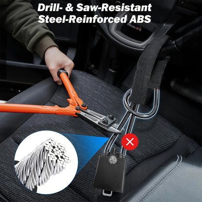 Heavy-Duty Car Steering Wheel Anti-Theft Lock – High-Visibility Security