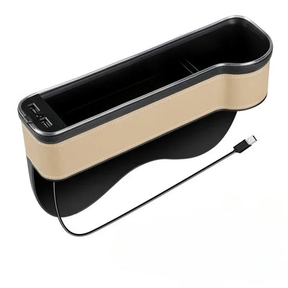 RGB Car Seat Gap Organizer with Fast Charging & 7-Color LED Lights