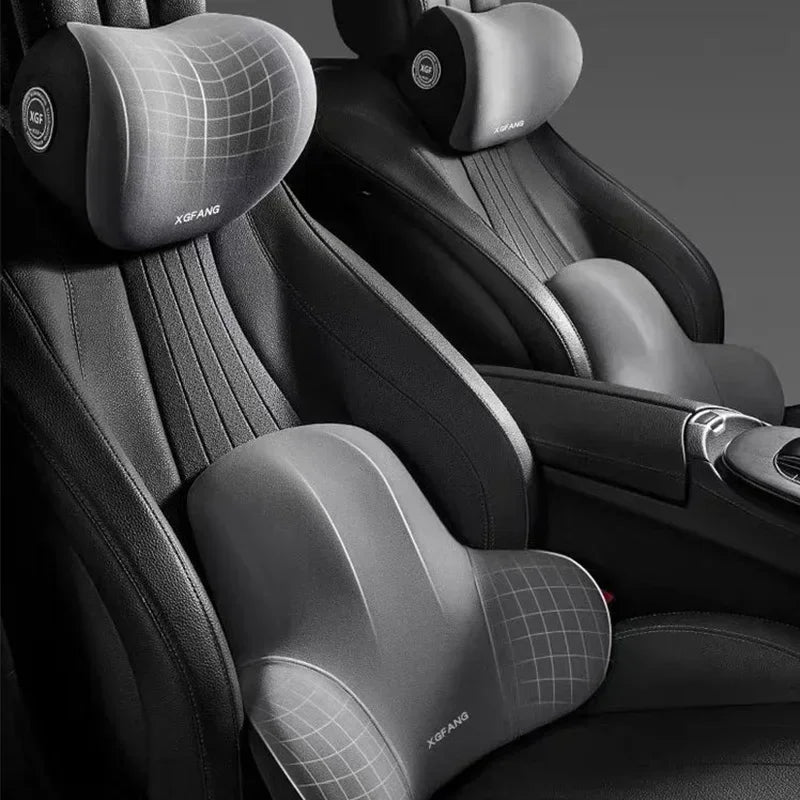 Memory Foam Car Neck Pillow & Lumbar Support Cushion – Headrest Backrest