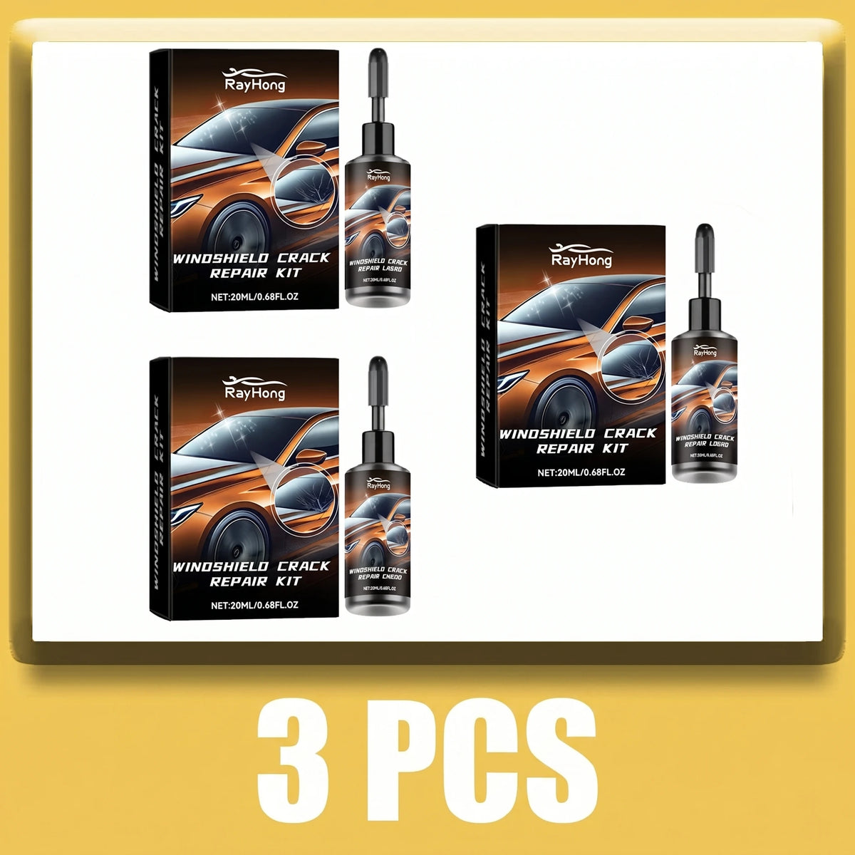 Windshield Crack & Chip Repair Kit – Clear Glass Repair Resin