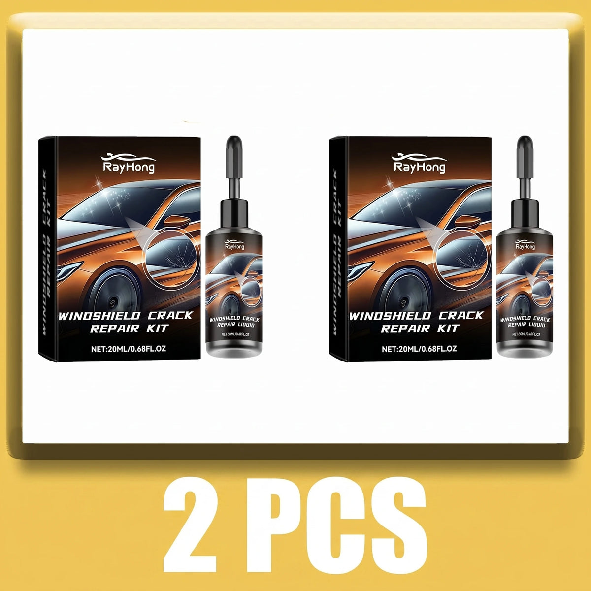 Windshield Crack & Chip Repair Kit – Clear Glass Repair Resin