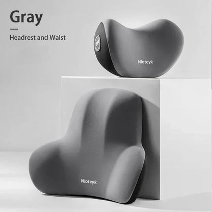 Memory Foam Car Neck Pillow & Lumbar Support Cushion – Headrest Backrest
