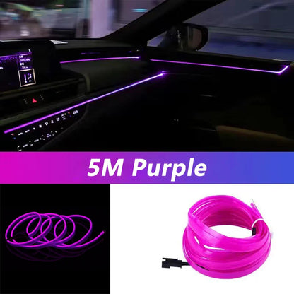 5M LED Car Interior Light Strip – USB RGB Ambient Neon Lighting
