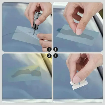 Windshield Crack & Chip Repair Kit – Clear Glass Repair Resin